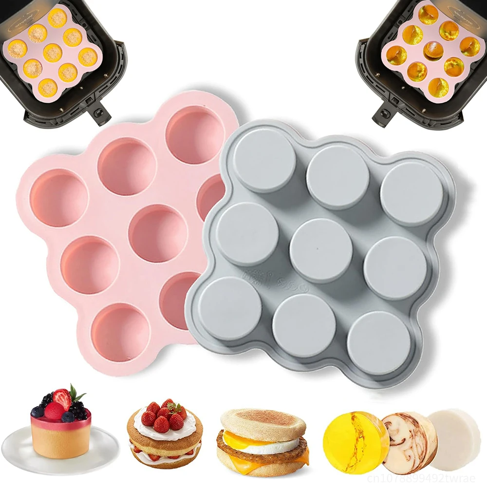 

Air Fryer Muffin Pan Reusable Silicone Air Fryer Baking Pan Non-Stick Mini Cupcake Pan Air Fryer Accessories Baking Tools