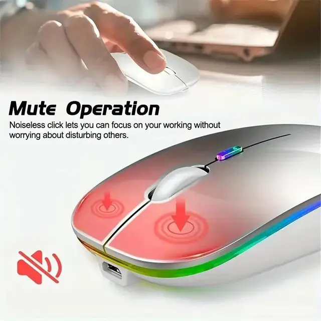 Wireless Mouse Gaming Mouse Backlight USB Compatible RGB Rechargeable Mice Silent Backlit Ergonomic Gaming Mouse for Laptop PC 5 Wireless Mouse Gaming Mouse Backlight USB Compatible RGB Rechargeable Mice Silent Backlit Ergonomic Gaming Mouse for Laptop PC 5