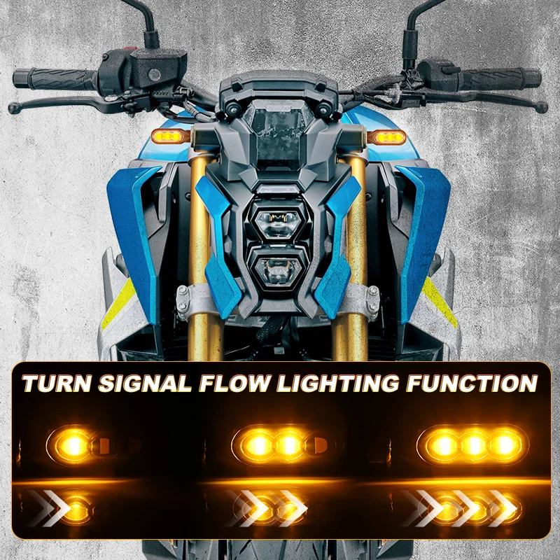 Motorcycle Mini LED Turn Signal Lights Amber Flowing