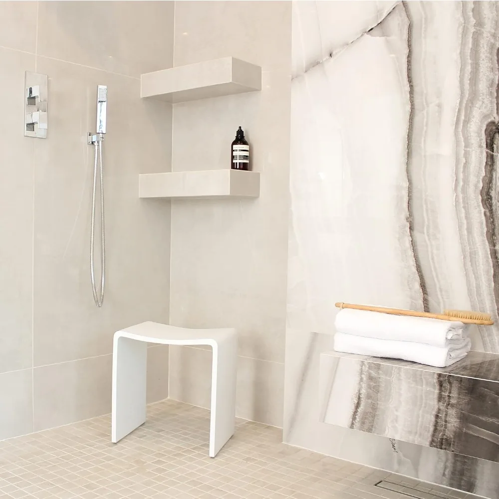 Shower Chair - Concrete, Waterproof Shower Stool, Bath Seat, FSA HSA Eligible, Medical Use, 300 lbs Weight Capacity, Non-Slip 5