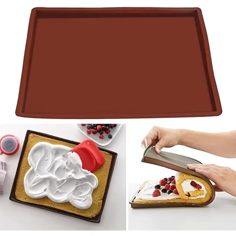 

Silicone Baking Mat Cake Roll Pad Molds Macaron Swiss Roll Oven Mat Vegetables Fruits Meat Baking Trays Kitchen Gadgets Accesso
