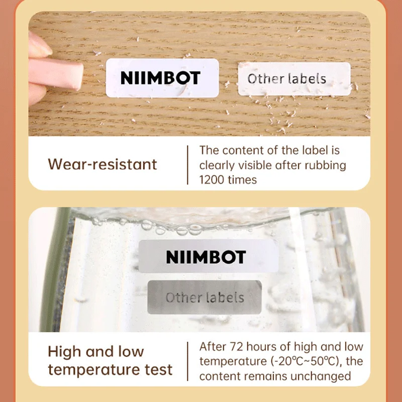 Niimbot B18 Pet Label Paper Tag Anti-oil Impermeável Etiqueta de Impressão para Impressora Térmica Portátil Maker a 10 Anos de Vida - Imagem 4