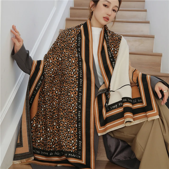 Fular grueso de Cachemira con diseño de lujo para mujer, chales de Pashmina  para invierno, manta Floral, estolas cálidas, Bufanda - AliExpress