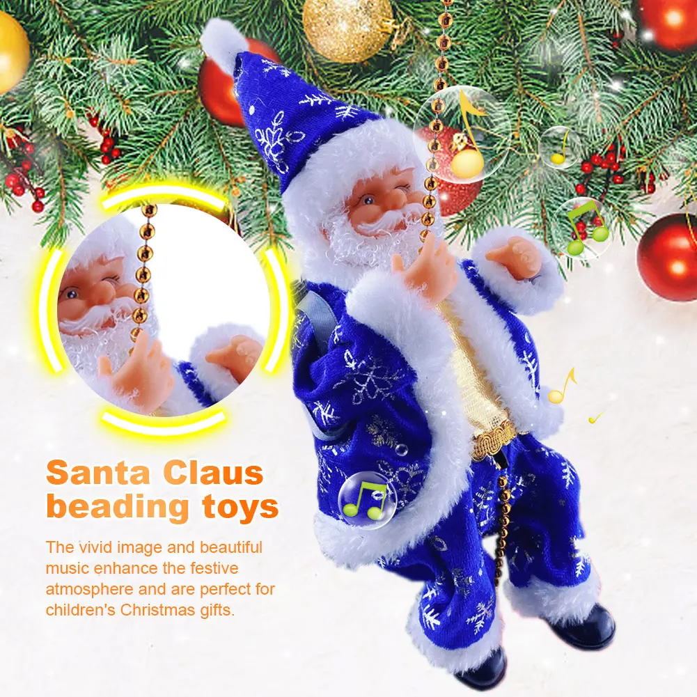 Christmas Climbing Ladder Doll Easy Assemble Electric Pendant Santa Claus Toy Santa Claus Climbing Beads Toy for Home Decoration