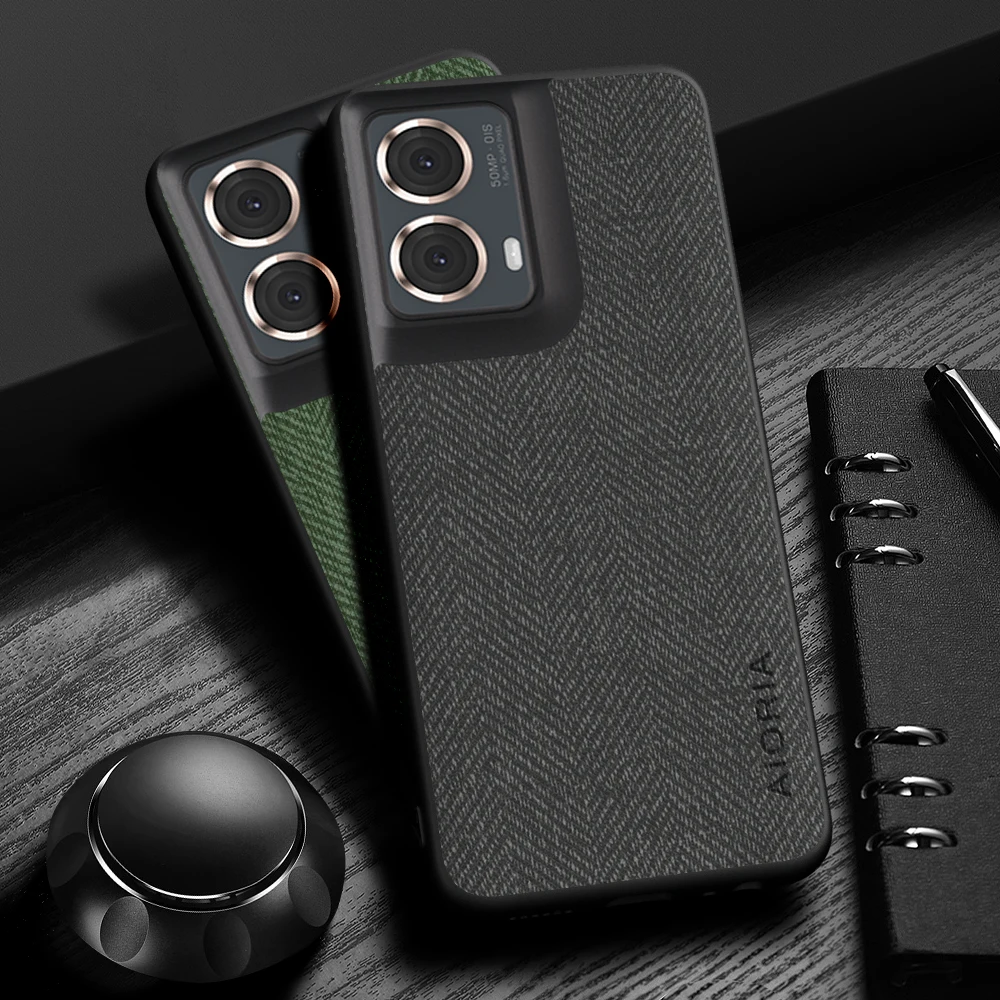Sleek and Durable Leather Wood Grain Phone Case