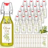 Swing Top Glass Bottles for Olive Oil Homemade 8 oz Clear Flip Top Bottles with Airtight Lids Labels for Storing Homemade Oil 1