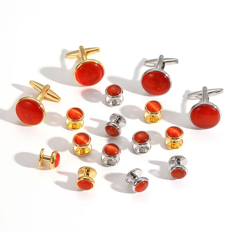 Maßgefertigte Manschettenknöpfe Hemd-Set Luxus-Geschenk für den Freund Edle Modeschmuck Herren-Manschettenknöpfe – Detail 11