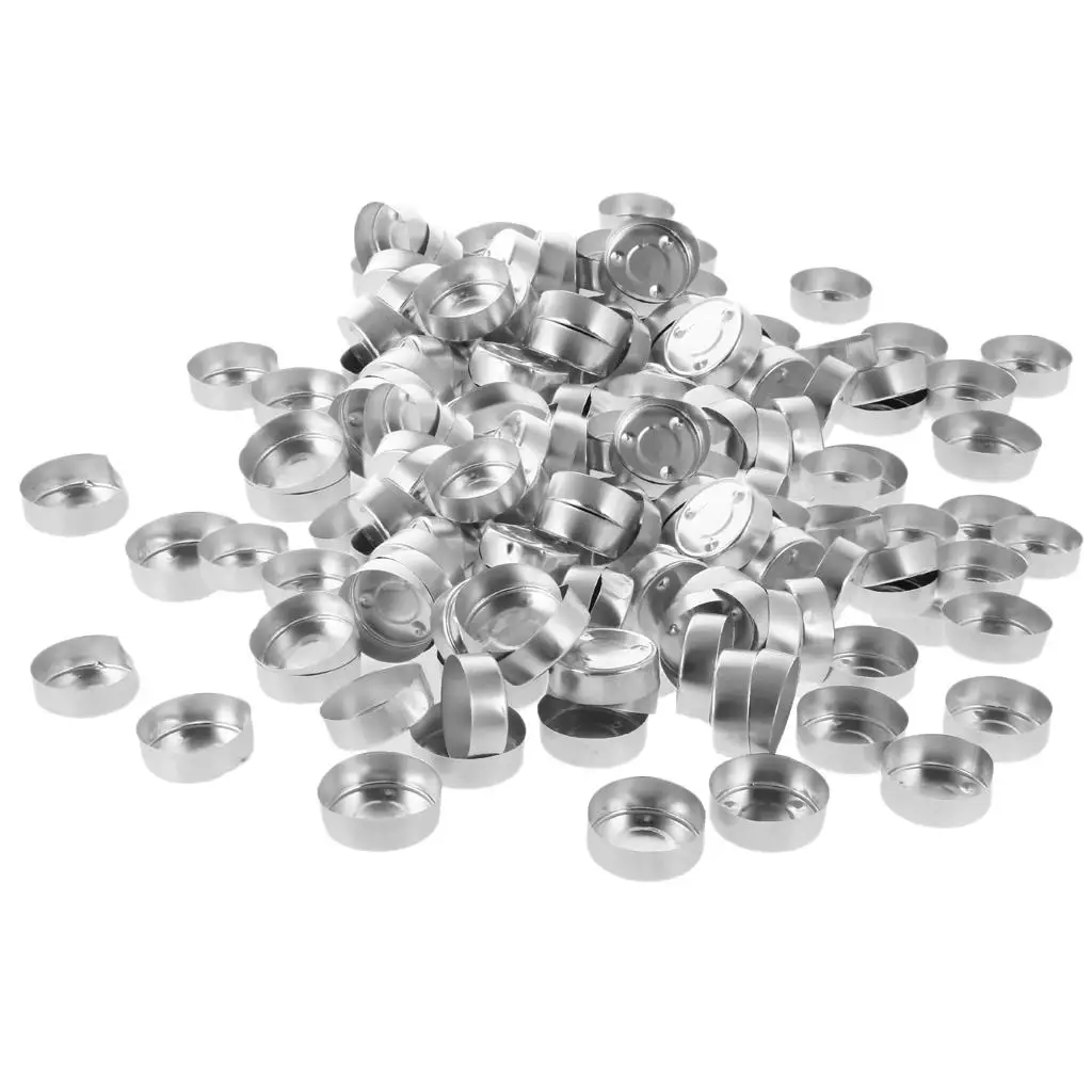 Wholesale 200 Pieces Aluminium Tea Light Empty Cups Case Containers for Tealight Candles Making Supplies - 2 Size Available