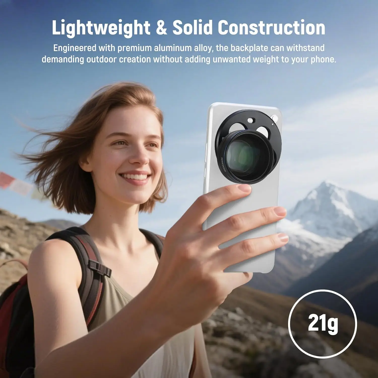 Lens Backplate, Aluminum Alloy 17mm Thread Phone Lens Adapter Holder for Main &