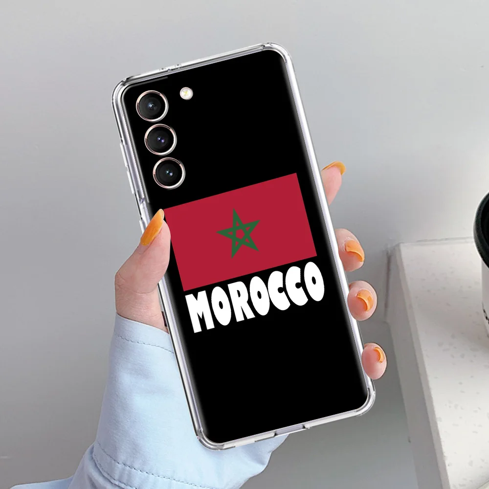 Morocco Flag Soccer Design Soft Clear Phone Case