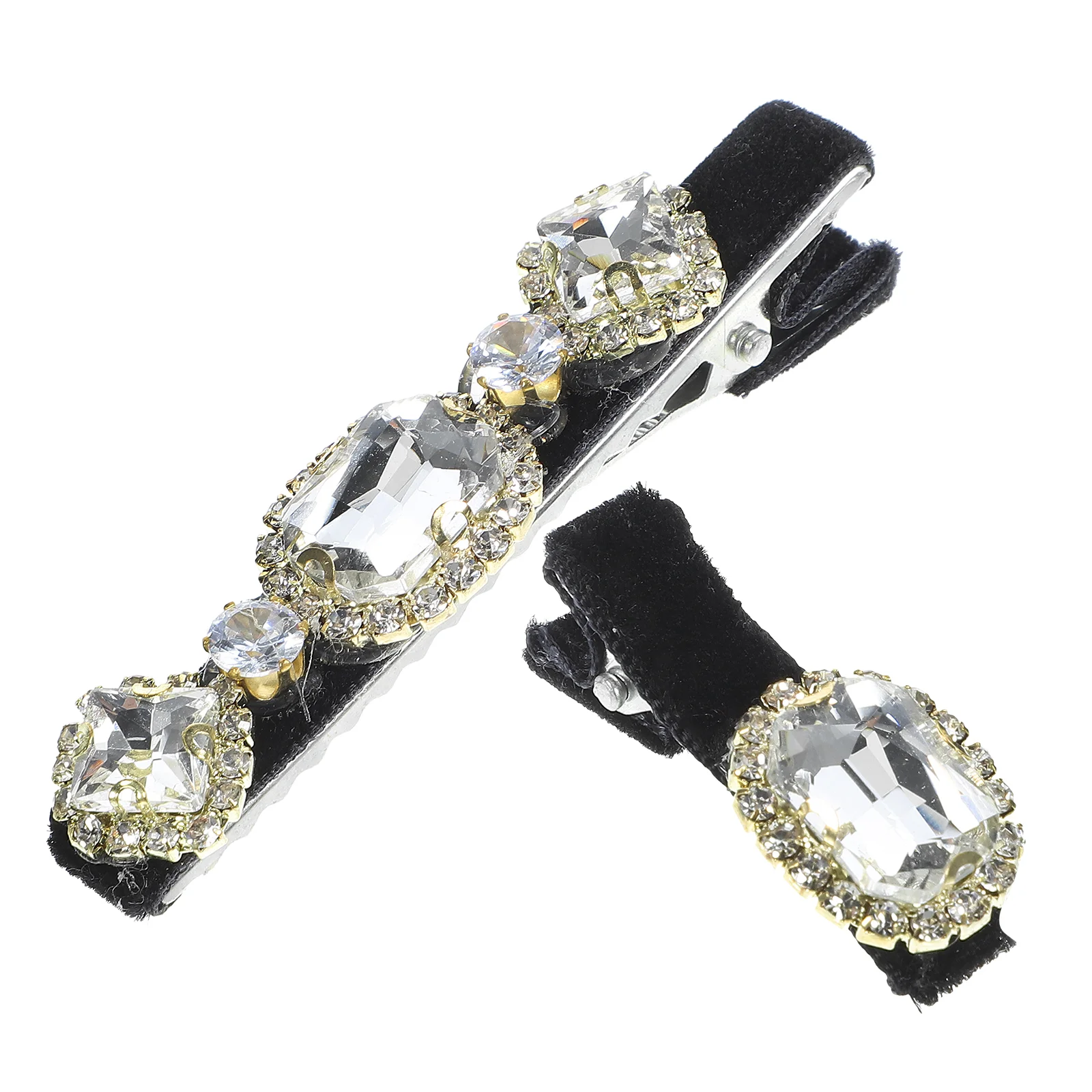 

2pcs Duckbilled Hair Clips Hair Barrettes Women Rhinestone Decorative Hair Clips Bangs Hair Clips