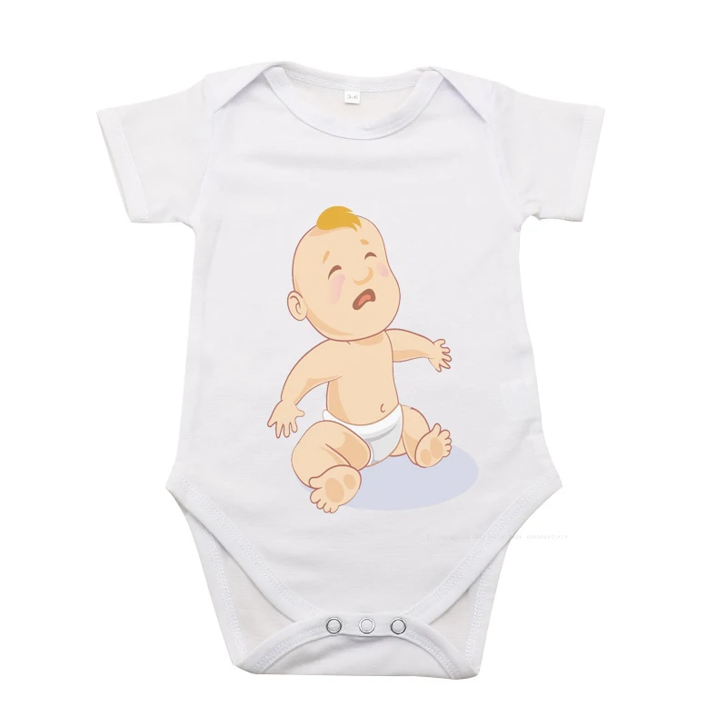 

50pcs/lot Sublimation Unisex Baby Short Sleeve Onesies Bodysuits Blanks For Custom Newborn Gifts