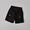 Nude High Waist Peach Hip Seamless Fitness Shorts with Pockets Women's Tight Sports Running Training Dance Hip Lifting Pants 3