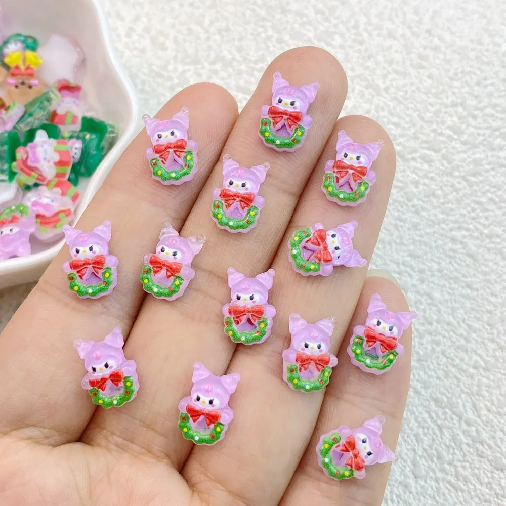 Cute Resin Mini Cartoon Animal Christmas Series Flat Back Manicure Parts Embellishments Hair Bows 50Pcs resin nail art crafts cartoon animals nail art accessories cartoon animal nail art crafts resin embellishments