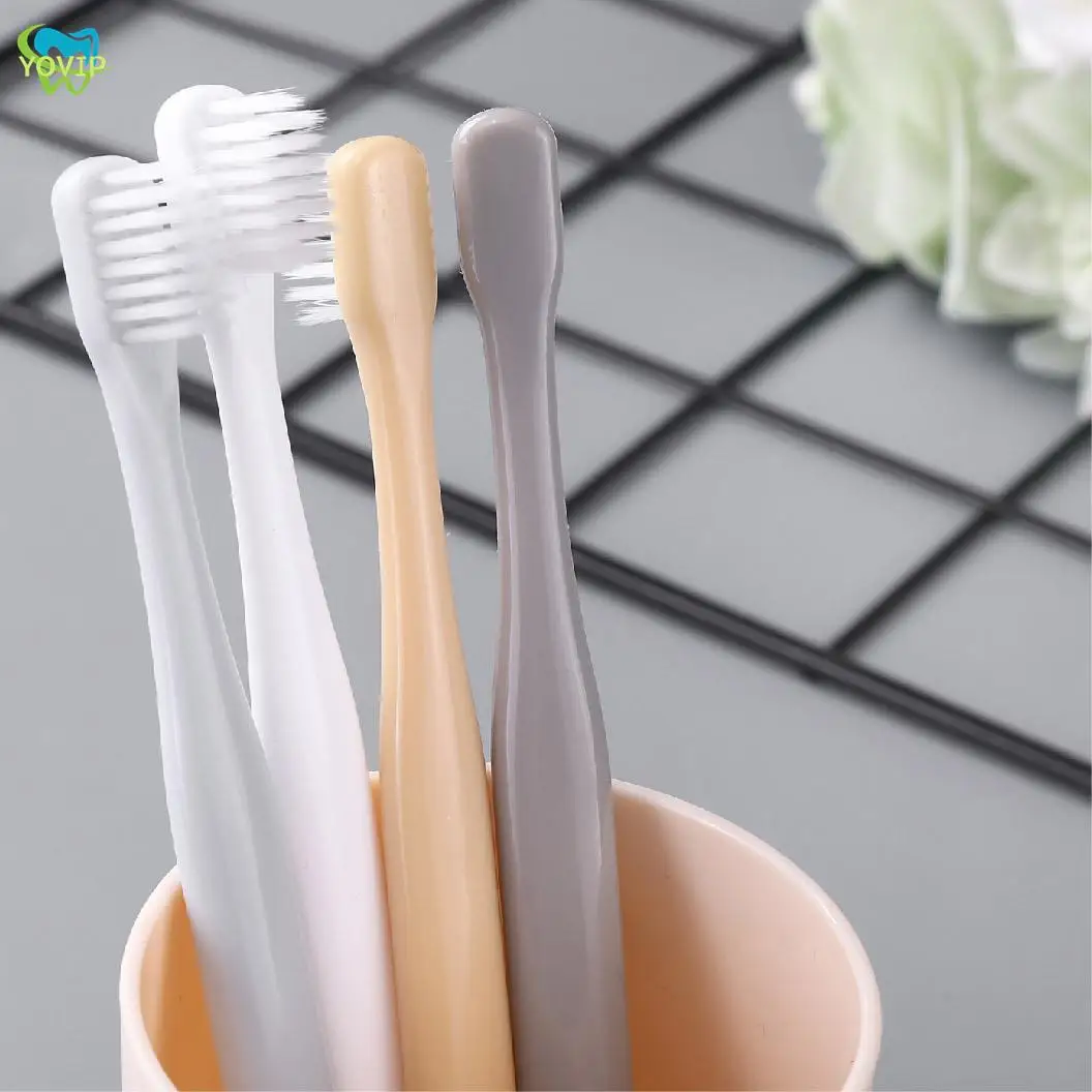 부드러운 강모 작은 머리 칫솔, 휴대용 여행 친환경 칫솔, 치아 케어, 구강 위생, 4 개