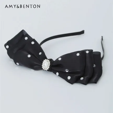 

Японская Милая квадратная Женская повязка на голову с большим бантом, милые аксессуары для волос в стиле "Лолита", новые аксессуары для волос ручной работы