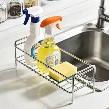 Stainless Steel Kitchen Sink Storage Rack Waterproof Modern Sponge Drain Holder Quick Dry Save Space Sponge Self-draining Tray 1