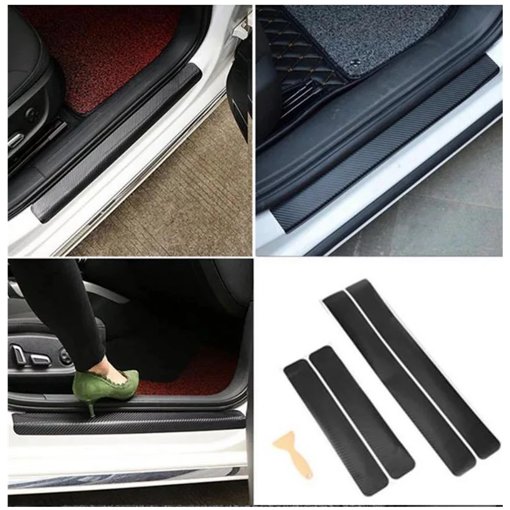 4pcs Car Door Sill Protector Threshold Protective Film For Car