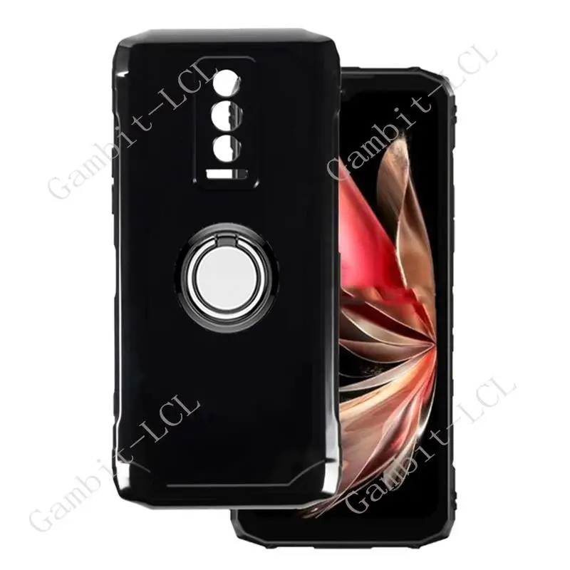 Shockproof Soft Silicone TPU Phone Case with Back Ring Holder Bracket