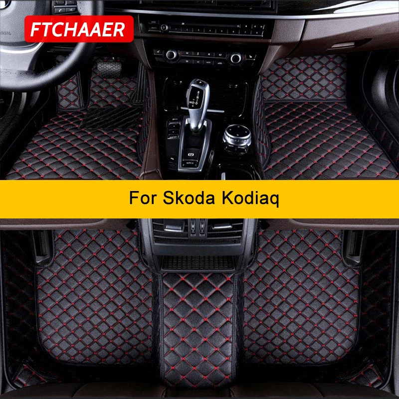 

FTCHAAER Custom Car Floor Mats For Skoda Kodiaq Auto Carpets Foot Coche Accessorie