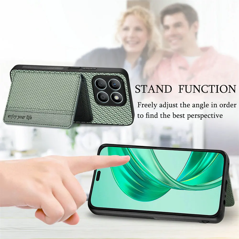 Anti-Theft Leather Phone Case with Magnetic Card Cover