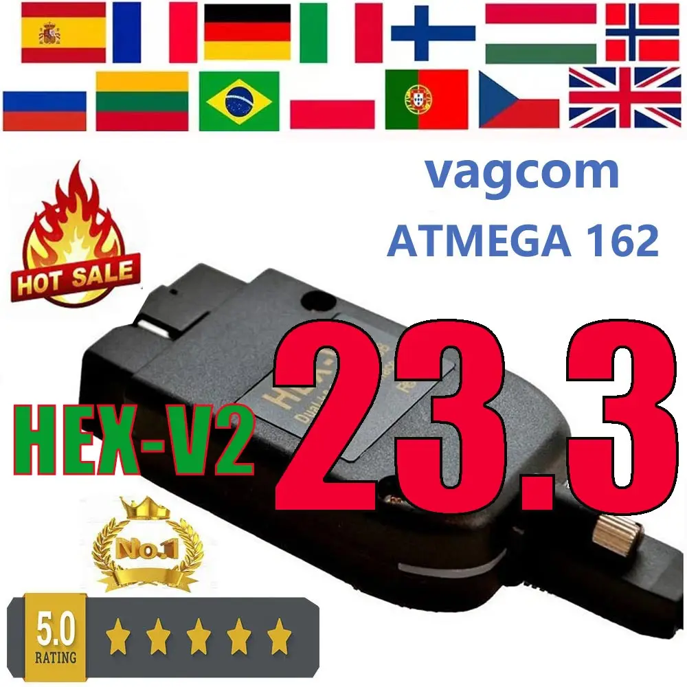 2024 Più Nuovo Vag Com 23.11 Scanner Vag Tool Vag Kkl Vagcom Cable Obd2 Cavo Diagnostico Scanner Multilingue Vcds Hex V2 Vag Com