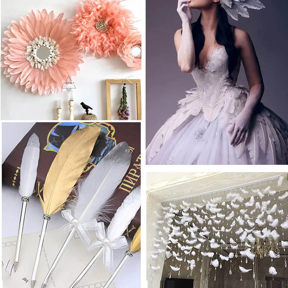 Goose Feathers Natural 100cm DIY Wedding Plume Ribbon Crafts