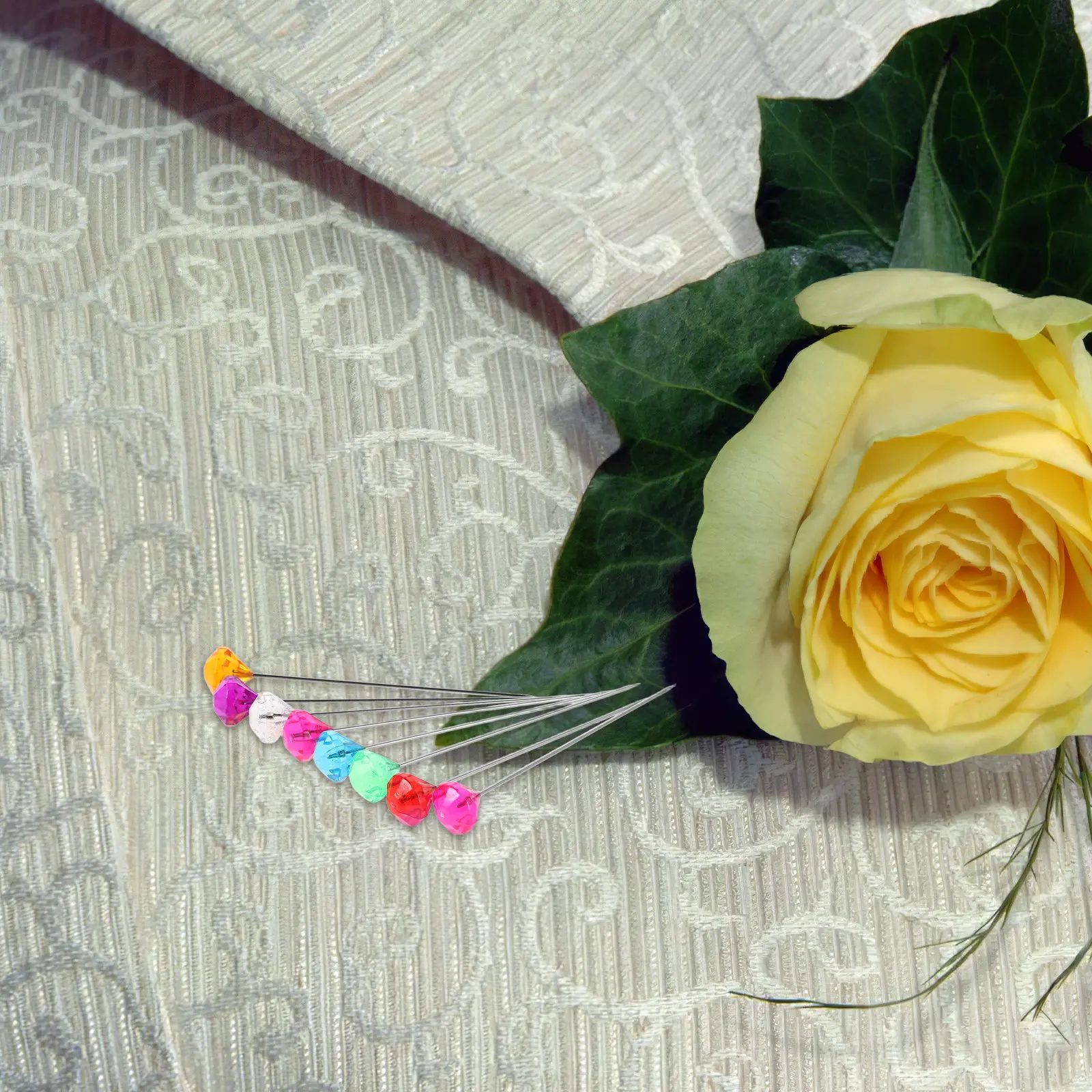 100Pcs 크리스탈 다이아몬드 헤드 핀 결혼식 헤어 액세서리에 대한 다목적 장식 핀 꽃다발 장식 꽃꽂이