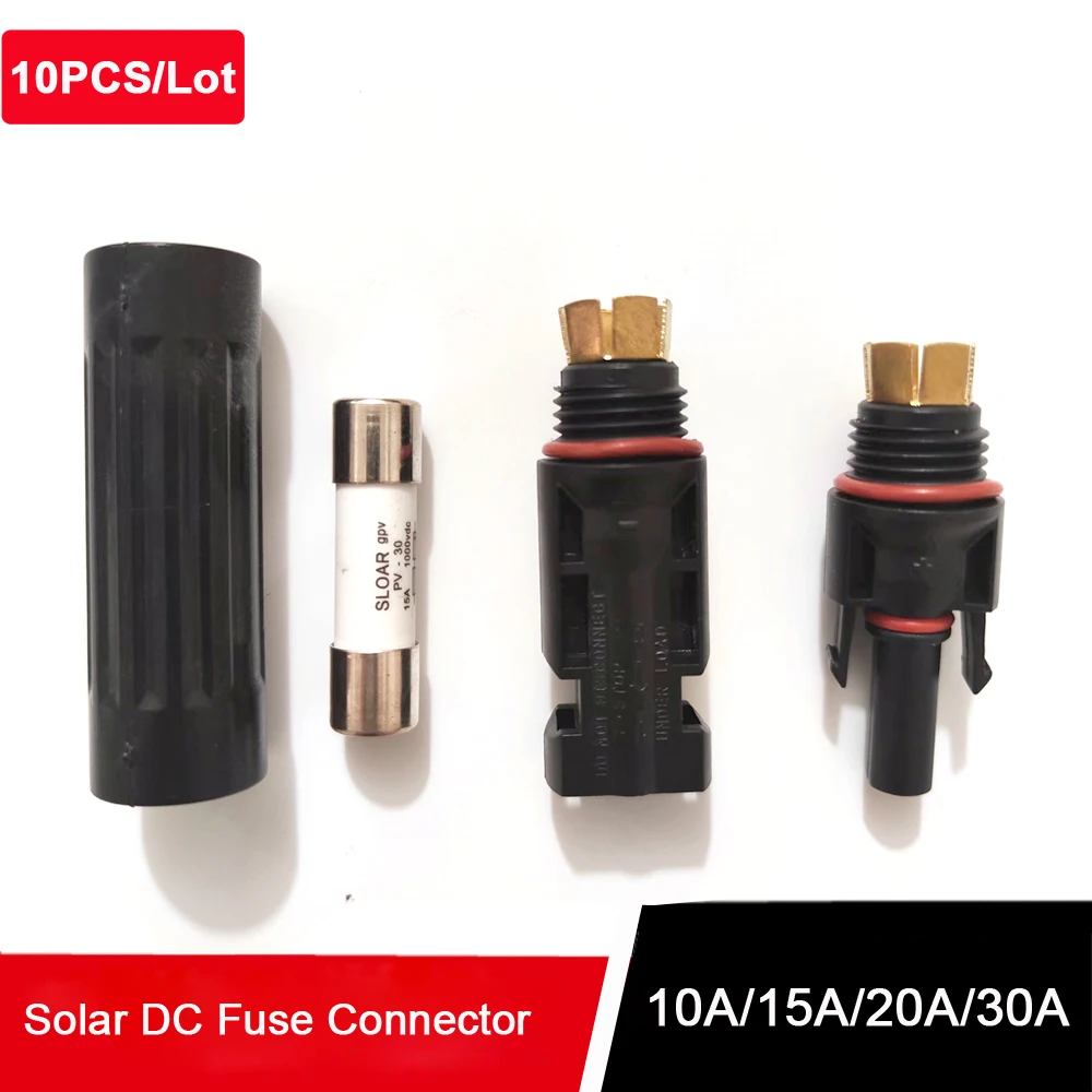 

10 шт./лот солнечные панели PV Разъемы со встроенным 30 А/20 А 15 а/10 А Встроенный предохранитель разъем 10 А 15 а 20 А 30 А