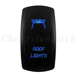 12V 20A Blue LED Waterproof Laser Rocker Switch - IP68 Rated (ROOF LIGHT)