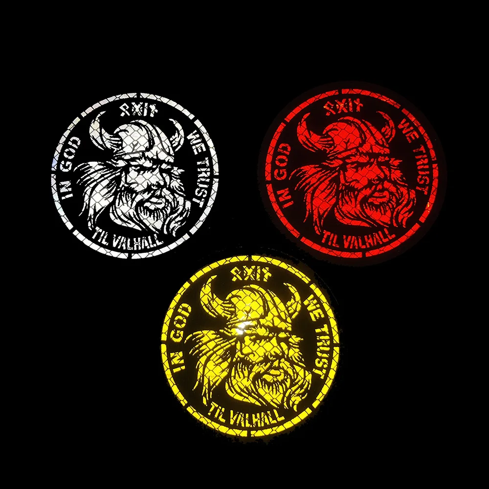 Viking Reflective Embroidered Patches In God We Trust Tactical