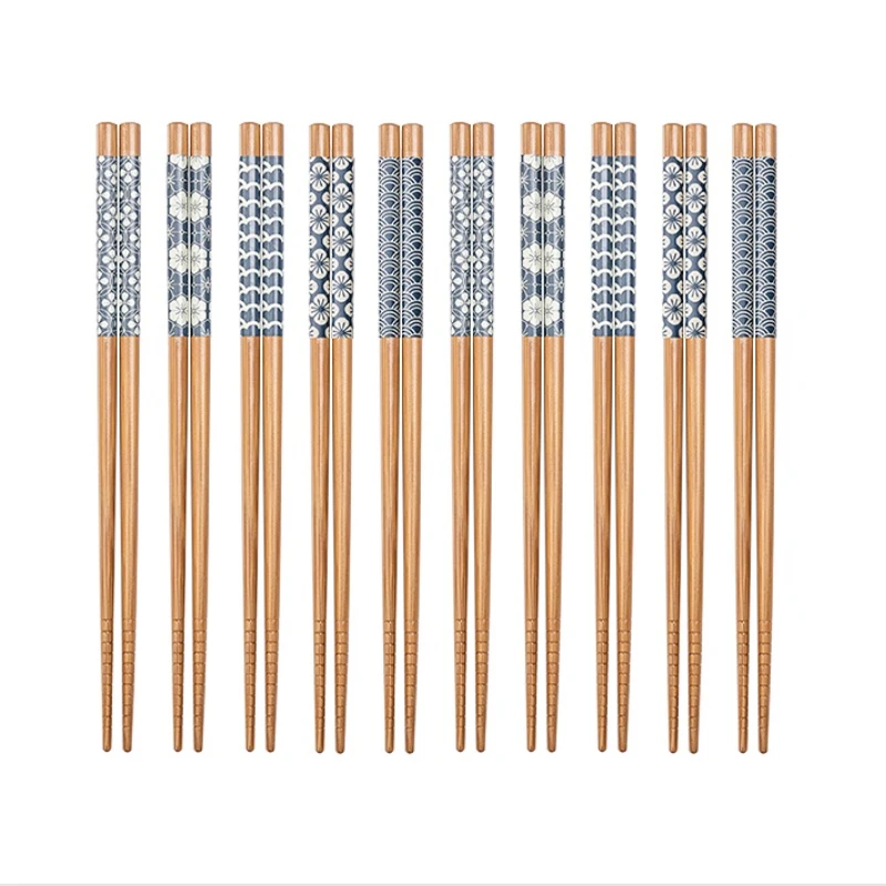 5Pair Reusable Japanese Chopsticks for Sushi Non-Slip Food Sticks Chop Sticks Chinese Chopsticks Tableware Gift Kitchen Tools