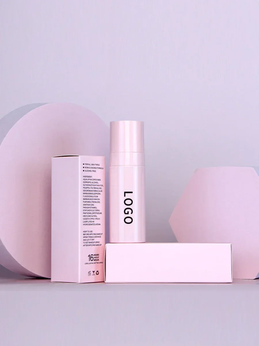 Pink Tube Long Lasting Matte Setting Spray Private Label Face Makeup Oil Proof Foundation Base Custom Logo 5