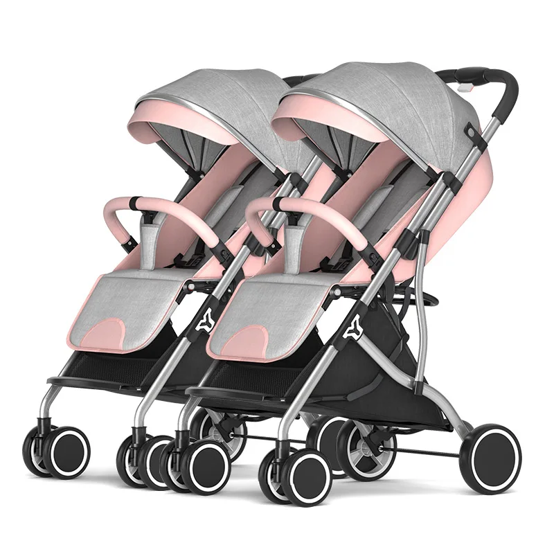 

Twin Baby Stroller Two-models Can Sit and Lie Foldable Newborn Double Baby Stroller 3 in 1 for Children Pram and Stroller