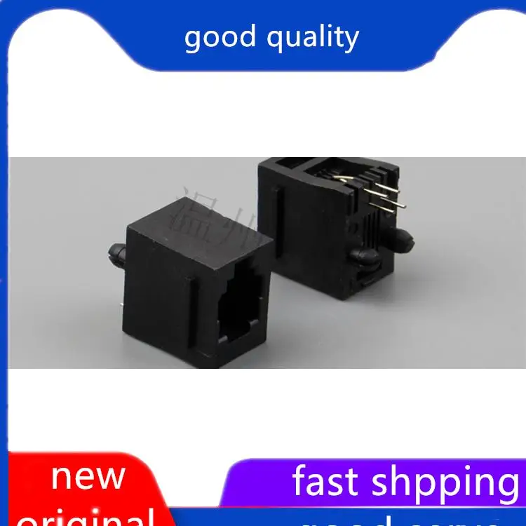 

10 шт. оригинальный новый разъем RJ45 5222-4P4C-band edge-180 °-черный полностью пластиковый сетчатый кабель интерфейса зарегистрированного гнезда