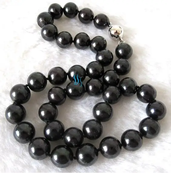 

Ожерелье из натурального жемчуга 18 дюймов 11-12 мм Черное круглое ожерелье из пресноводного жемчуга ювелирные изделия ручной работы очаровательный подарок для женщин и девушек