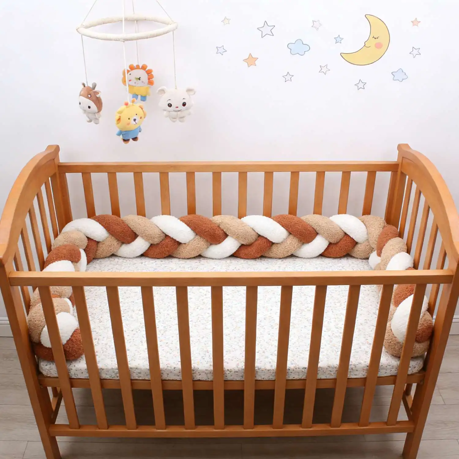 Baby Crib Protector  Infant Cradle Pillow Cushion Braid Crib Bumper Protector Room Decor Tresse Tour De Lit Bebe 1M 2M 3M 4M - 4