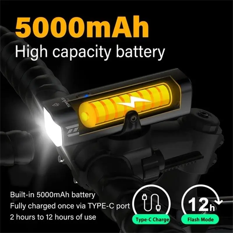 TOWILD CL1600 Bike Light Front Lamp USB Rechargeable LED