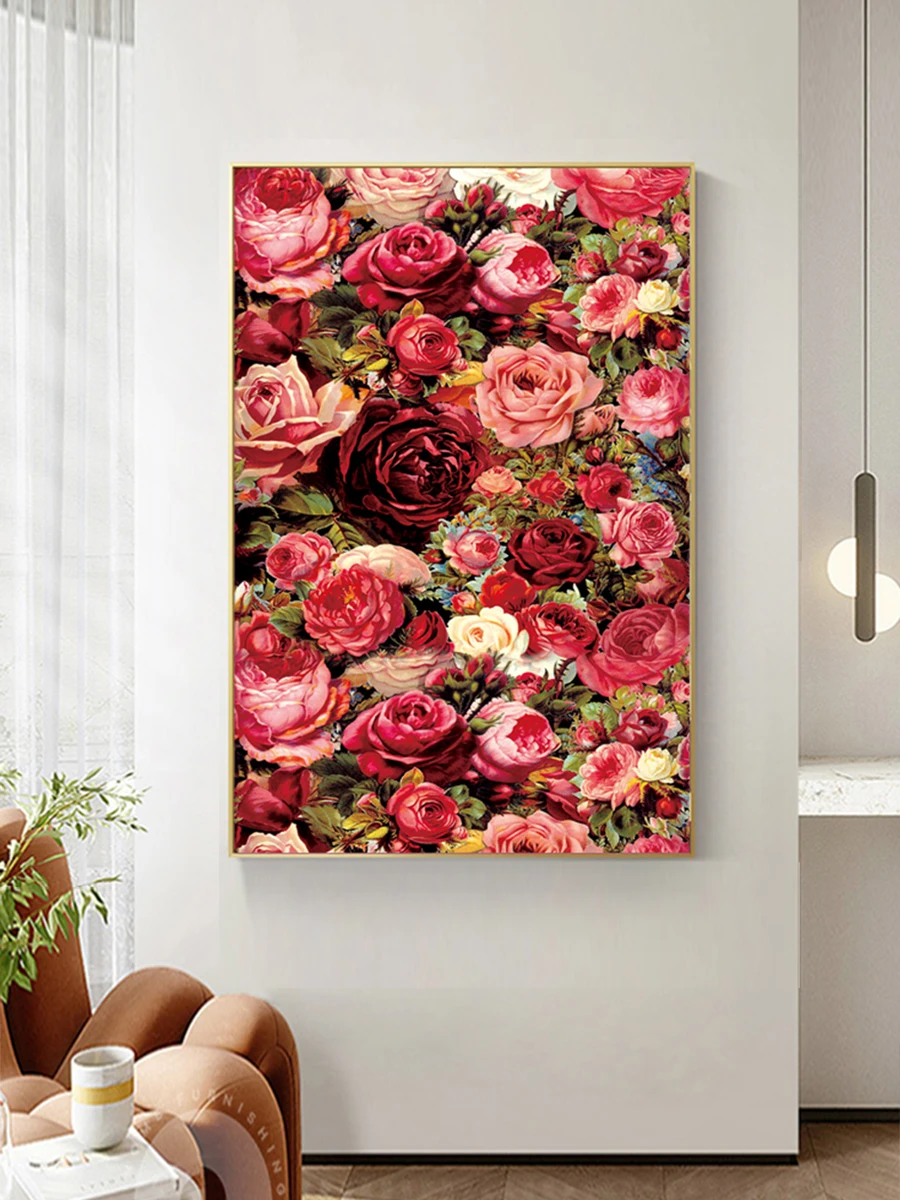 Cross Stitch Kit Cross Stitch Tools Rose Cross Stitch DIY Embroidery Set 9CT 11CT Fashion Craft Painting Printed Handmade Material Pack Needlework Kit Cotton Thread