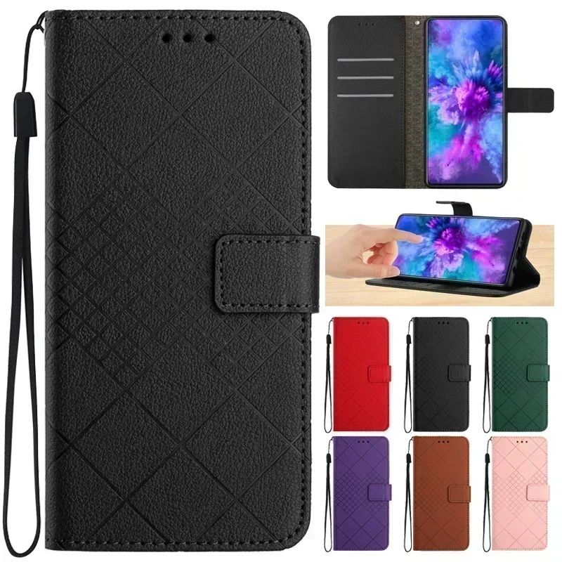 Per Honor X9A X9B Custodia Geometrica Business Flip Phone Case On Per Huawei Honor X9A X9B X6A X5 Leather Stand Protect Cover Coque