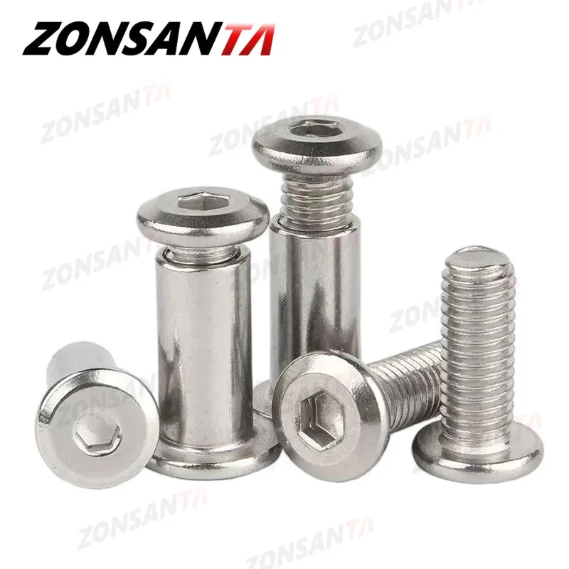 M3 M4 M5 M6 M8 M10 304 Stainless Steel Flat Hex Hexagon Socket Head Furniture Rivet Connector Insert Joint Sleeve Cap Splint Nut