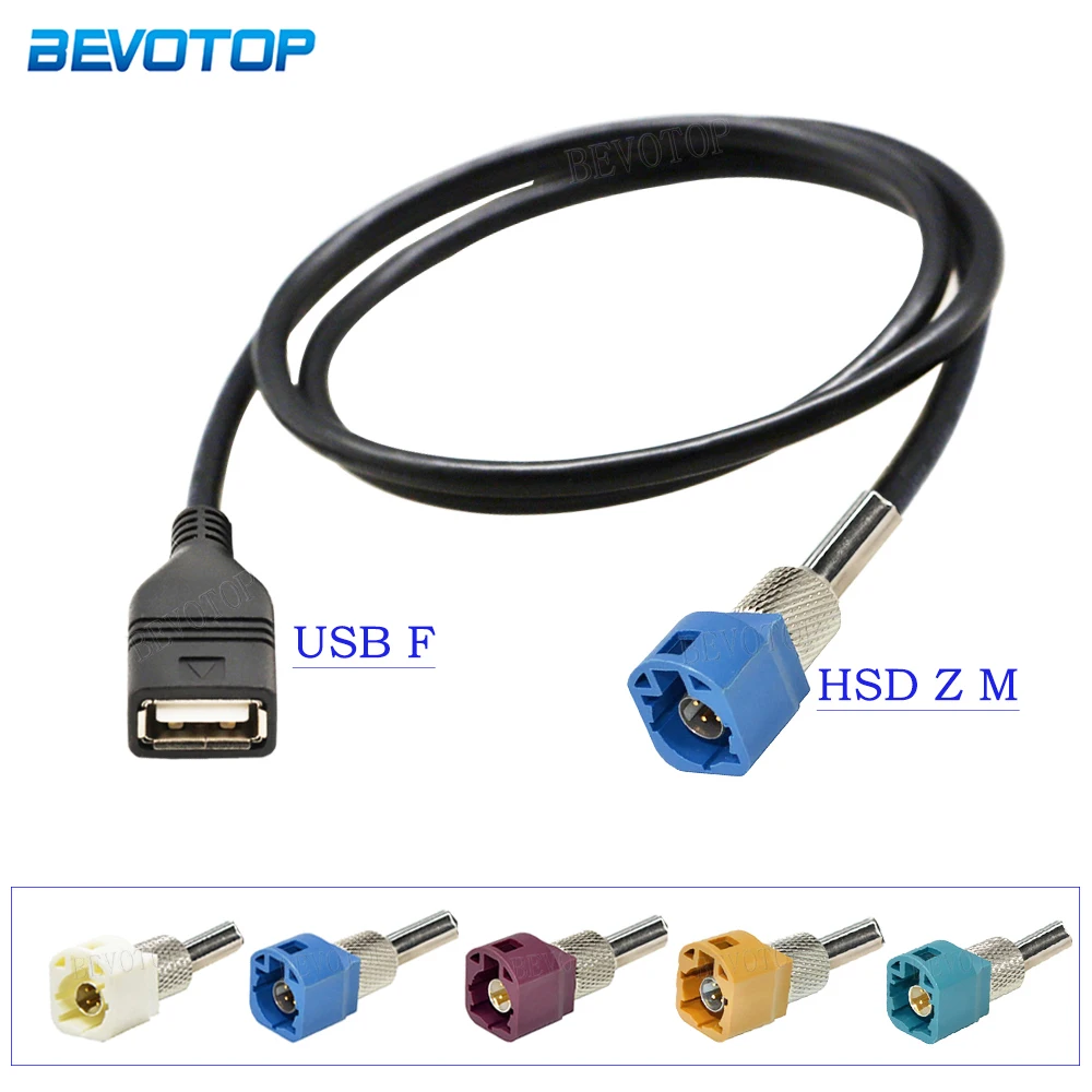 

USB Female to 4Pin HSD Code A/B/C/D/G/H/J/K/Z Male Connector LVDS Cable Car Head Unit Control Screen RCC NAC Cable HSD to USB