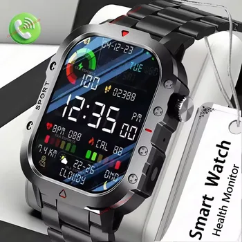 2025 Rugged Military Smart Watch Men's Outdoor Watch 2.01" HD Touch Screen Voice Bluetooth Call Sports Waterproof Smartwatch New 1