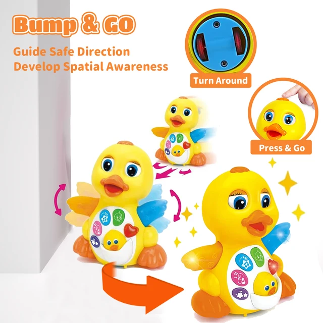 HOLA Baby Early Development Crawling Toys - Interactive Walking Duck with Music and Light Up for 18 Months Toddler Boy and Girl 5