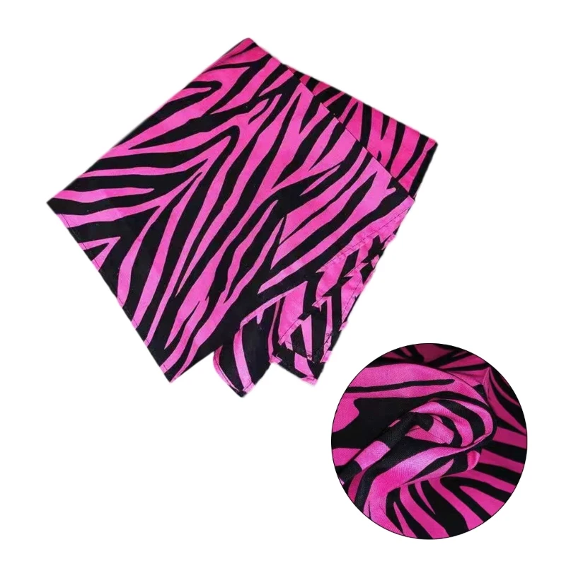 

Pink Zebras Bandan Zebras Headscarf Zebras Headwrap Women Handkerchief Y2kBandana Top Y2kHead scarf Turban HeadWrap