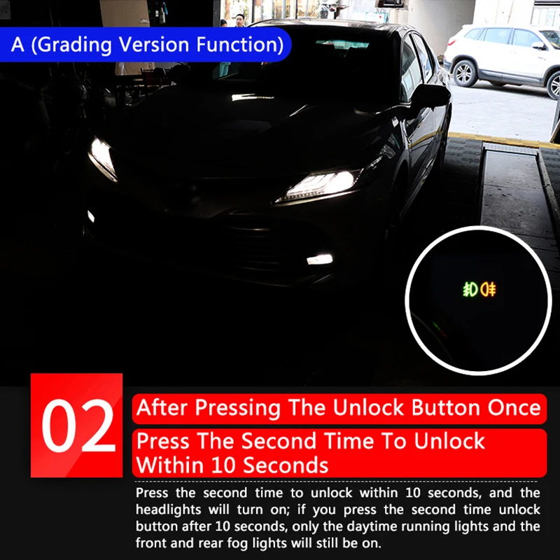 Car Light Bulb Car Headlight Switch Trim QHCP Car Headlight Delay Module OBD Plug Fog Light Daytime Running Light Delay Modification For Toyota Camry