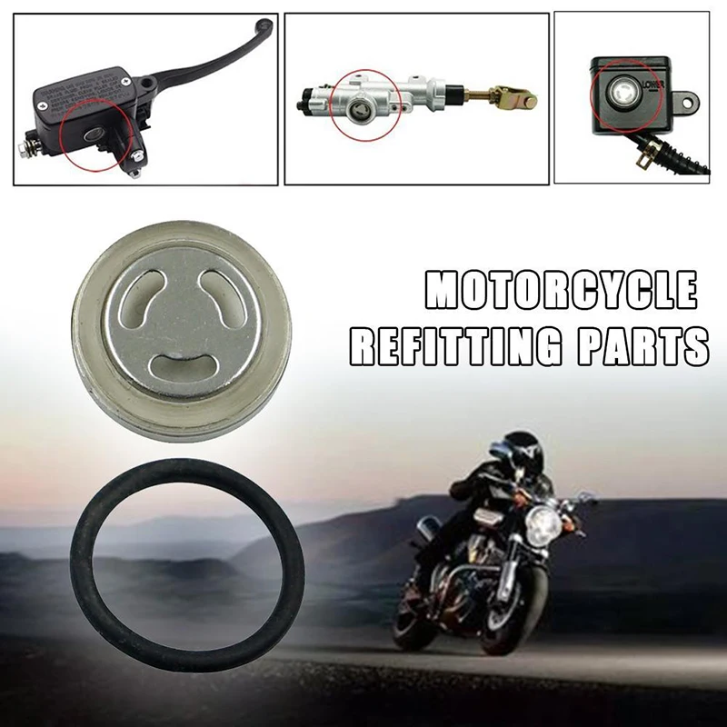 

2 Pcs 18mm Brake Master Cylinder Reservoir Sight Glass Motorcycle Dirt Gasket Clutch brake upper pump rear brake pump oil mirror