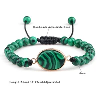 Colliers et Bracelets de perles en pierre de Malachite naturelle pour femmes, pendentifs en perles vertes, breloques, colliers de prière Mala, bijoux de Yoga pour hommes, 108 6