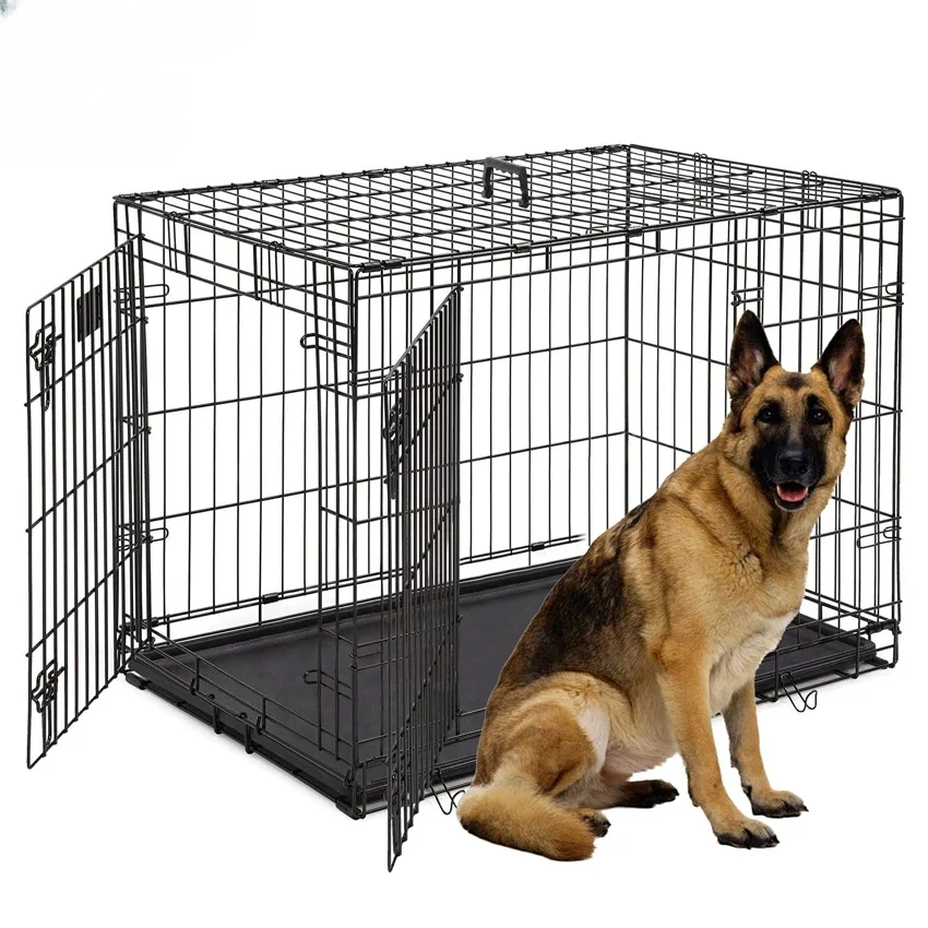 

18'' Foldable Collapsible Metal Large Xxl Dog Cage Metal Kennels, Stackable Dog Cages For Large Dog, Wholesale Dog Crate