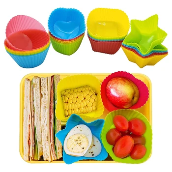 Lot de 4 boîtes à lunch en silicone, accessoires pour bento, pour enfants 1